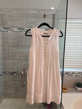 Faherty white  Sleeveless Button-Front Coverup Dress